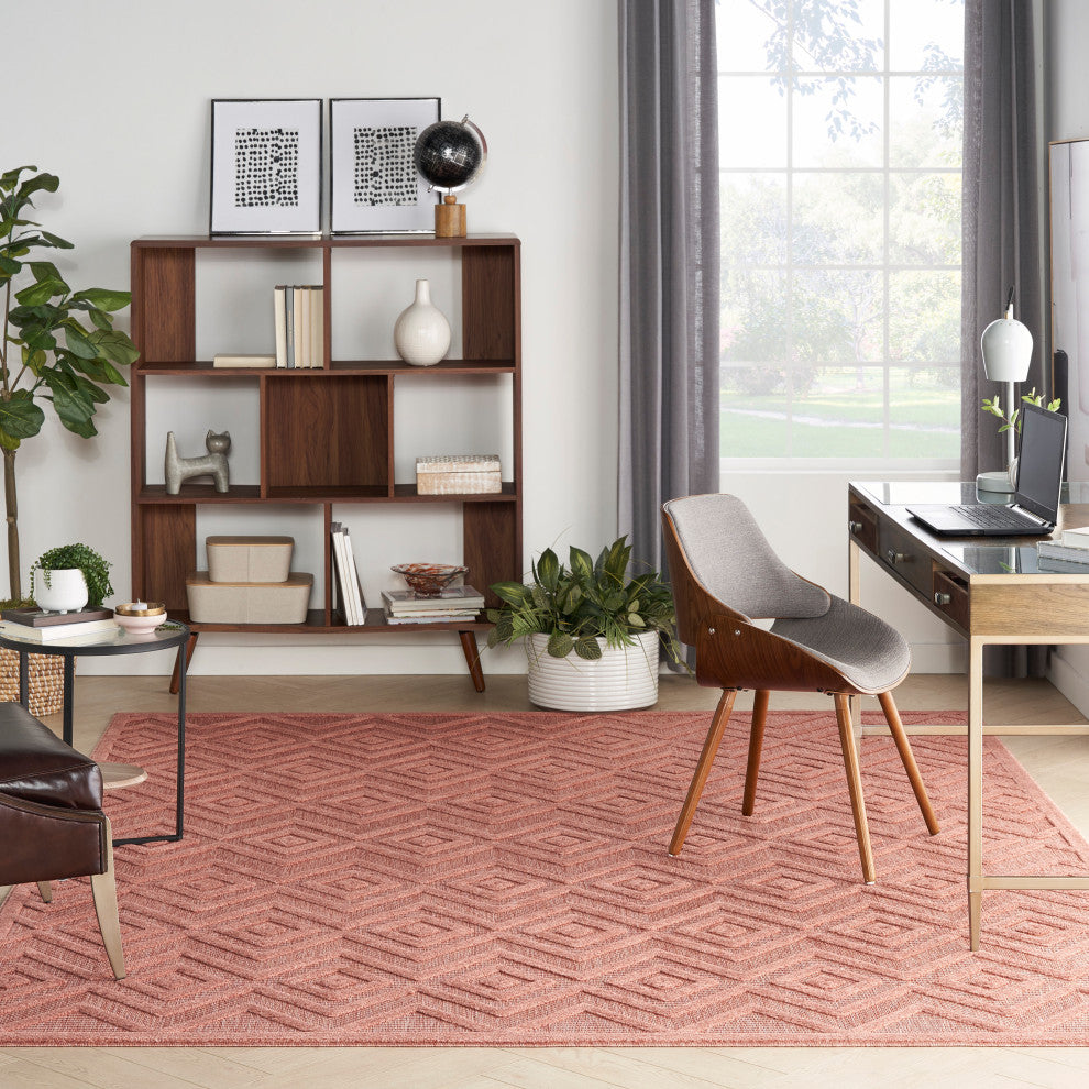 Nourison Versatile 9' x 12' Coral/Orange Modern Area Rug