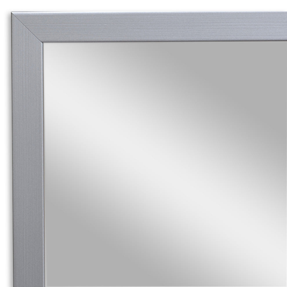 Ellis Framed Wall Mirror, Satin Nickel, 36"x54"
