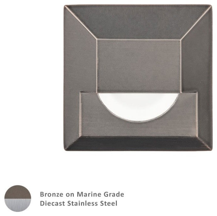 WAC Lighting LED 12V Square Step And Wall Light, Bronzed Stainless Steel