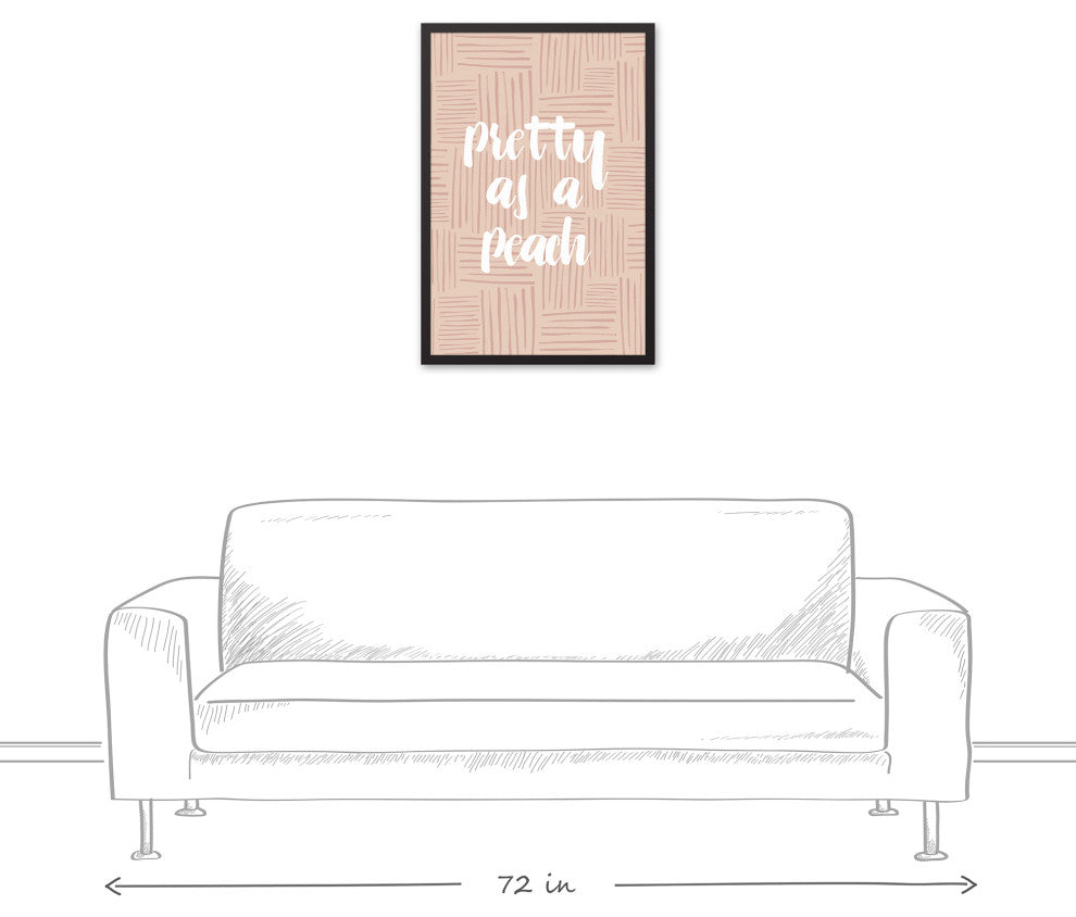 Pretty Peach Pattern Framed Canvas 20x30 Black Framed Canvas