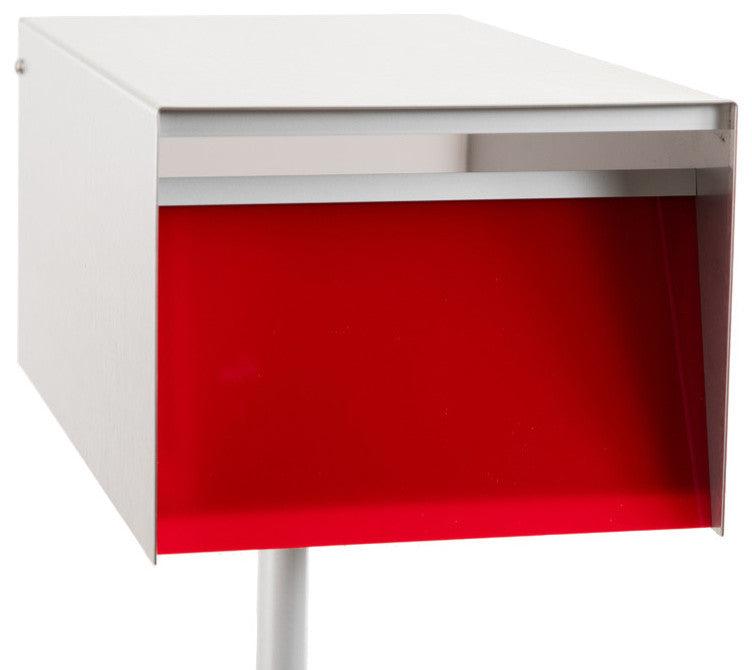 Urban Back Opening Zincalume (Silver Casing) Mailbox, Red