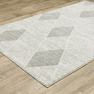 Canton Geometric Grey/Ivory Indoor Area Rug, 3'3"x5'