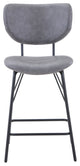 Modern Faux Leather Split-Back Upholstered Counter Height Barstool, Set of 2