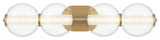 Atomo 4 Light Sconce, Gold With Clear Glass