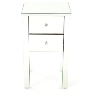 GDF Studio Seranade Mirror Finished 2-Drawer Side Table