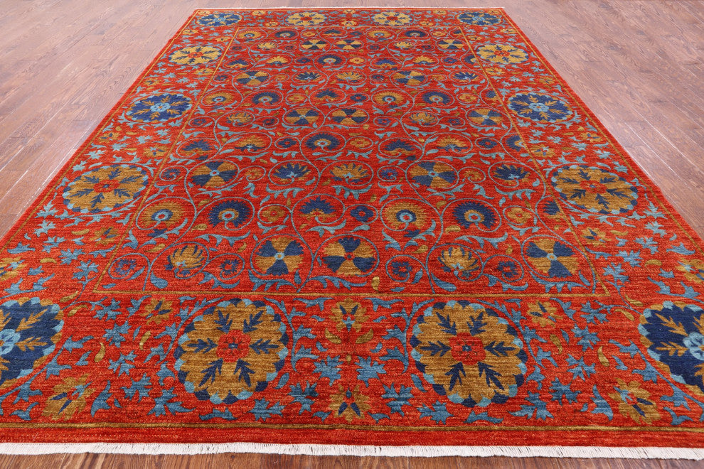 9' 2" X 12' 3" William Morris Handmade Wool Rug Q7209