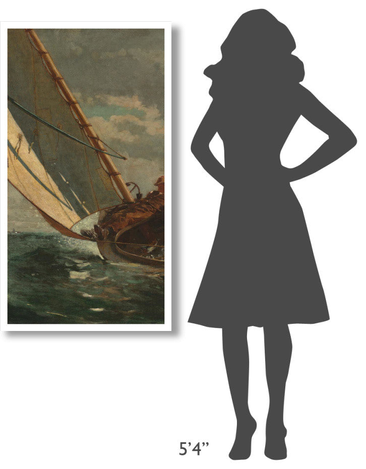 "Breezing Up (left)" Digital Paper Print by Winslow Homer, 26"x46"