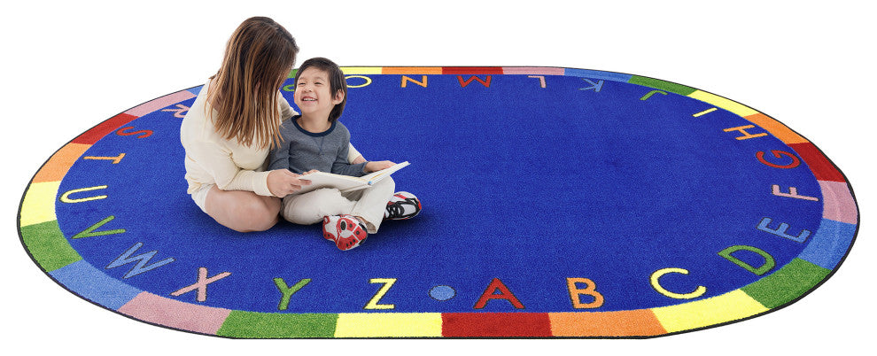 Kid Essentials Rug, Rainbow Alphabet, Bold, 5'4"x7'8" Oval