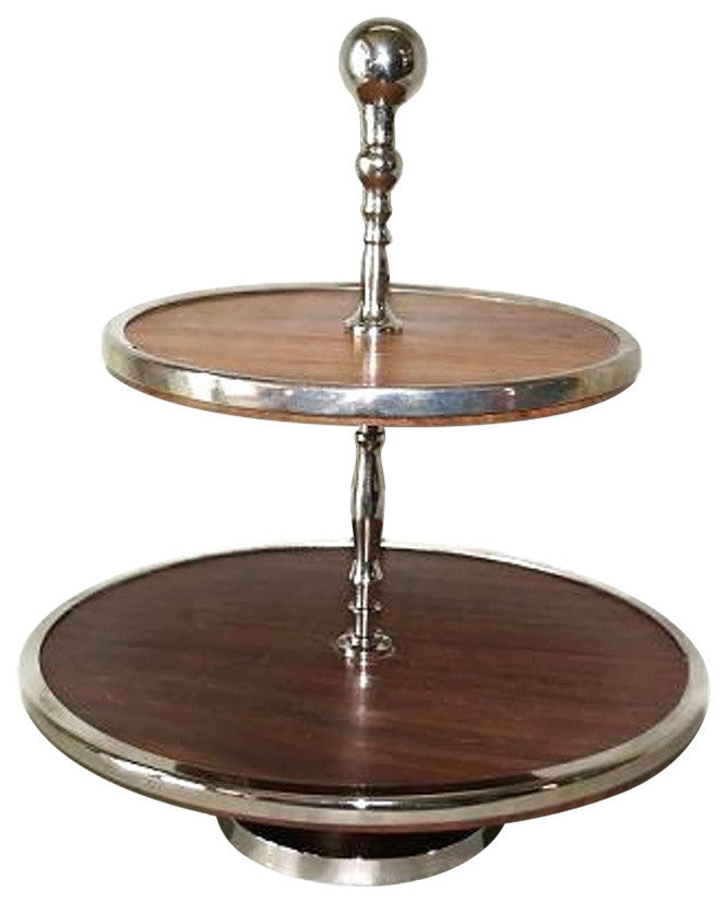 Elegance 2-Tier Tray, Wood