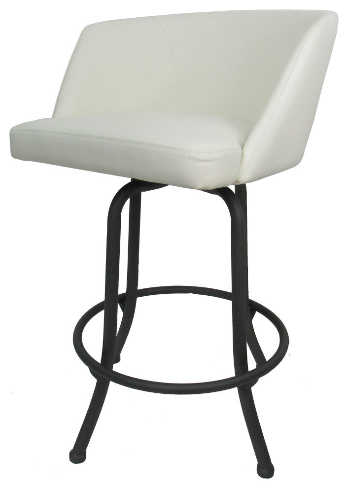 Swivel Counter Metal Pub Set - Joey Stools 26" or 30", Snow White - Grey, 26", Crackle