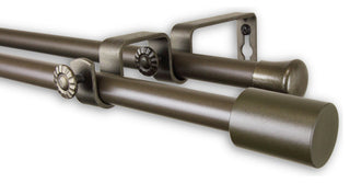 Nora 5/8" Double Curtain, Rod 28-48", Antique Gold