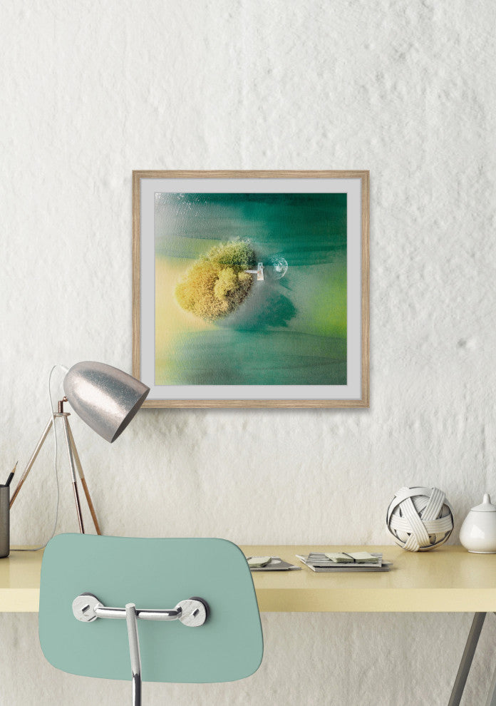 "Bushy Island" Framed Painting Print , 18"x18"