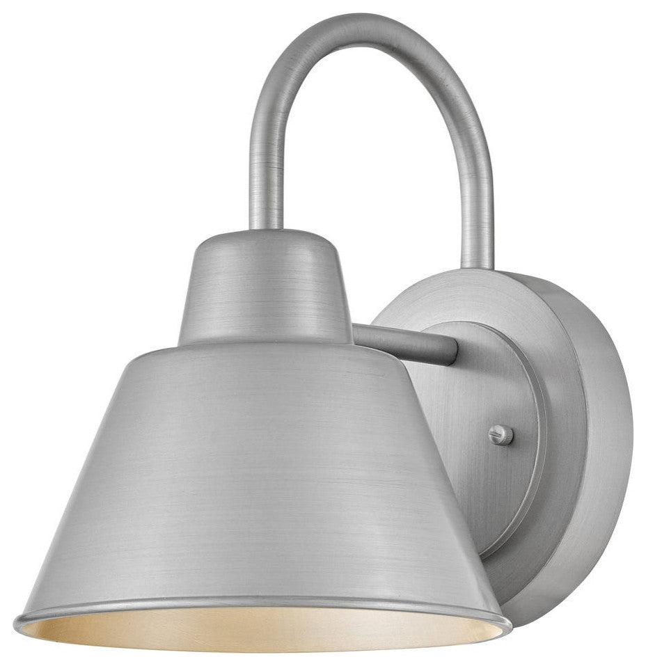 Lark Wes 10.5" Small Outdoor Gooseneck Barn Light, Antique Brushed Aluminum