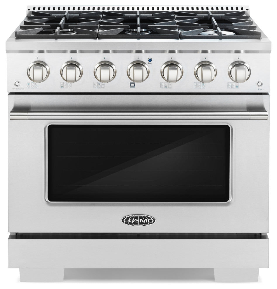 5-Piece Kitchen, 36" Freestanding Gas Range 36" Wall Mount Range Hood