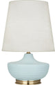 Michael Berman Nolan Table Lamp, Matte Sky Blue With Modern Brass