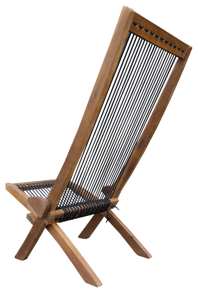Outdoor Patio Folding Roping Wood Chair