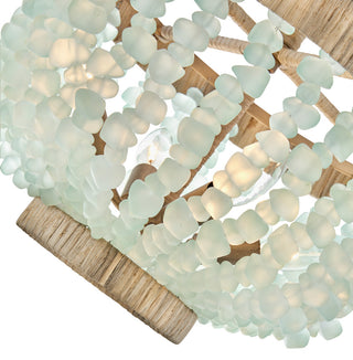 Fredrick Ramond Dune Medium Semi-Flush Mount, Burnished Gold With Blue Sea Glass