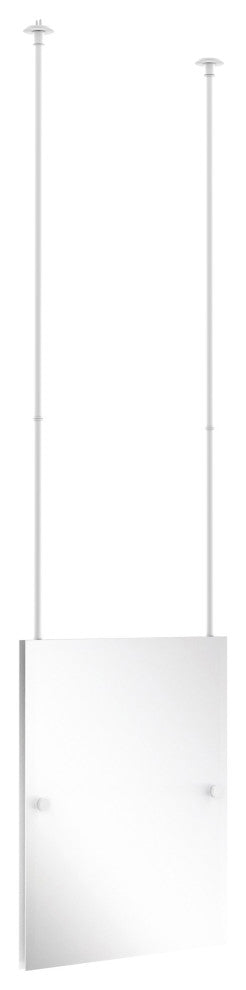 Frameless Rectangle Ceiling Hung Mirror, Matte White