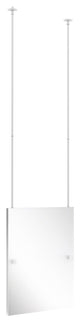 Frameless Rectangle Ceiling Hung Mirror, Matte White