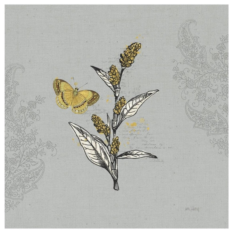 "Harvest Fields V Gray" Digital Paper Print by Katie Pertiet, 32"x32"