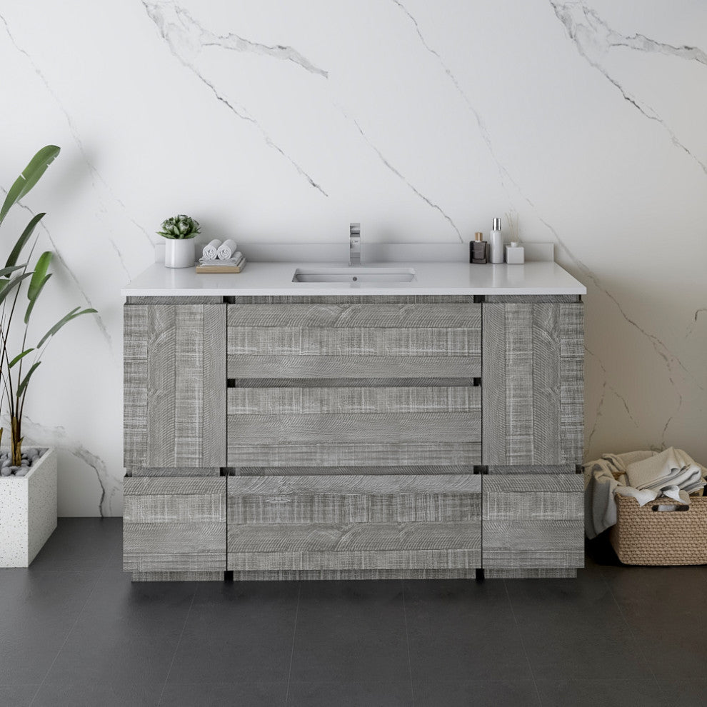 Fresca Formosa Floor Standing Bathroom Vanity, Sage Gray, 53", Cabinet Only