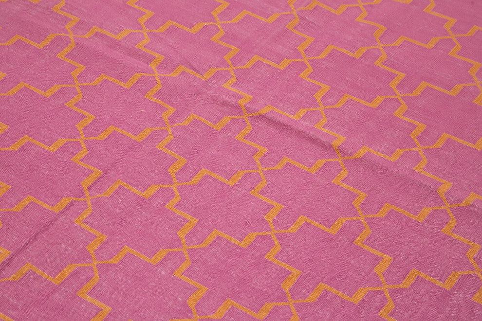 Rug N Carpet - Handmade Wool 6' 0'' x 8' 11'' Flatweave Dhurrie Kilim Rug