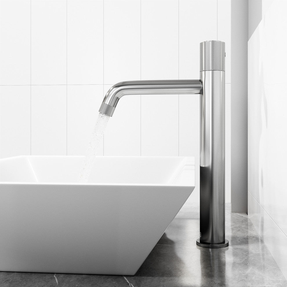VIGO Apollo 12" H Single Handle Single Hole Bathroom Vessel Faucet, Chrome