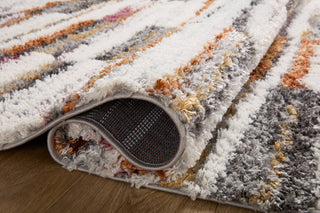 Loloi Levitt Shag Ivory / Sunset 18" x 18" Sample Rug