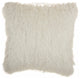 Soft White Shag Accent Pillow