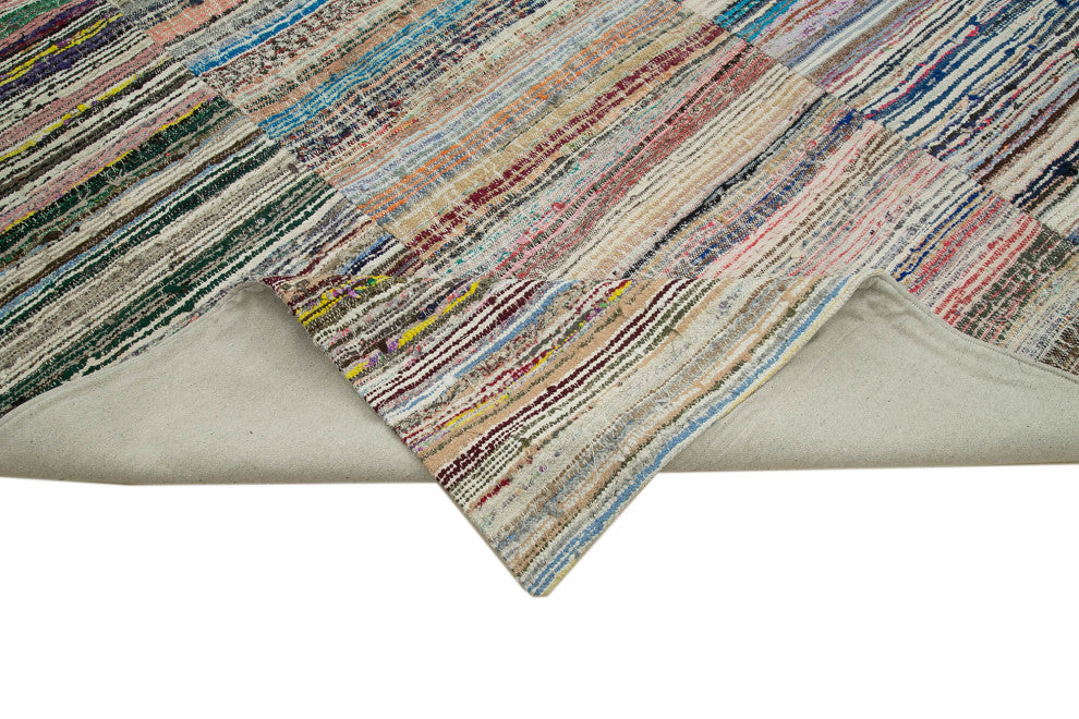 Rug N Carpet - Handmade Turkish 9' 1'' x 12' 8'' Rustic Patchwork Kilim Rug