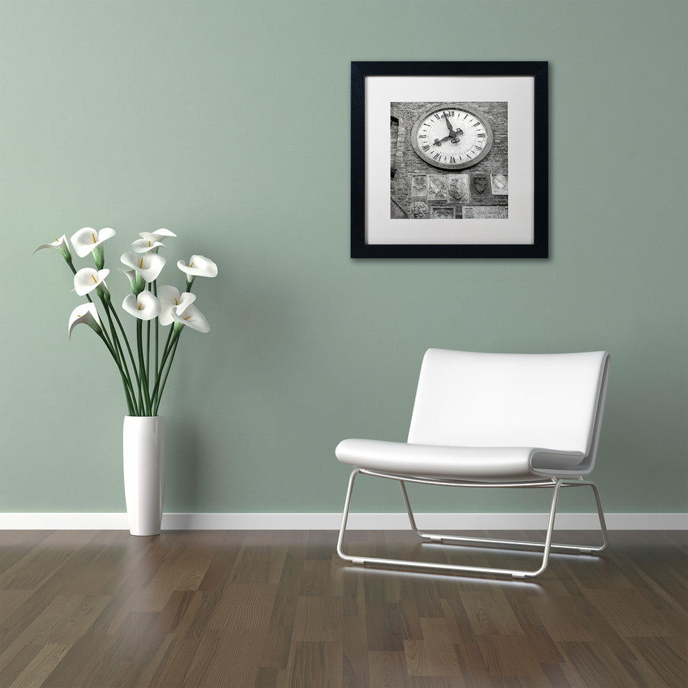 Alan Blaustein ''Il Grande Orologio III'' Art, Black Frame, White Mat, 11x11