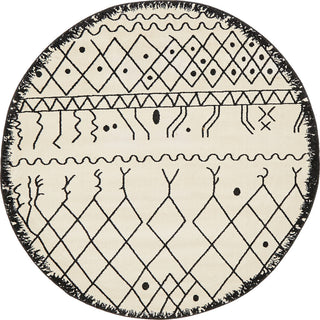 Unique Loom Beige Tribal Morocco Rug, 6' Round