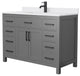 48" Single Bath Vanity Dark Gray, White Cult.Marble Countertop, Sink, Black Trim