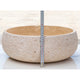 Light Beige Travertine Vessel Sink Honed Inside&Sandblasted Outside (D)16" (H)6"