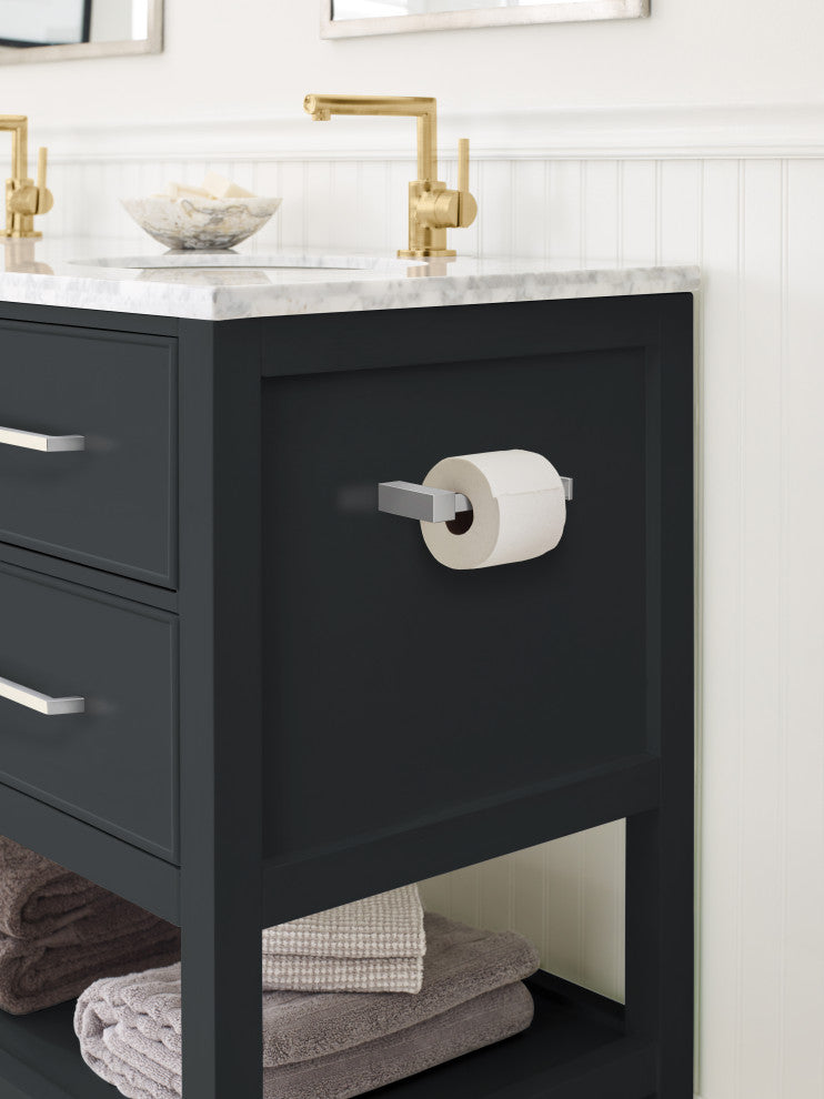 Amerock Monument Contemporary Single Post Toilet Paper Holder, Chrome