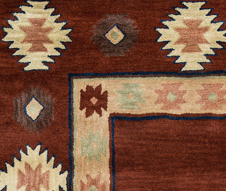 Southwest SU2014 Burgundy Southwest/Tribal Area Rug, Rectangular 5'x8'