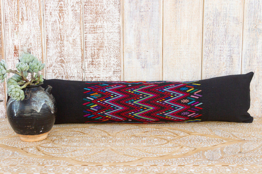 Long Vintage Mayan Brocade Zyanya Pillow