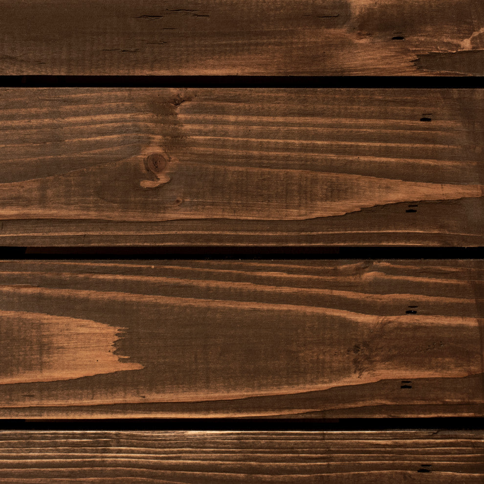 Horizontal Slat Board and Batten Exterior Shutters Pair, Coffee Brown, 54"