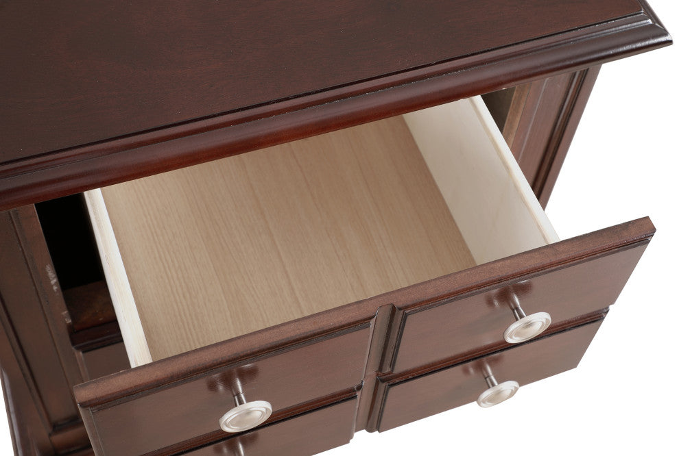 Summit 5 Drawer Cappuccino Nightstand, 27"x16"x24"
