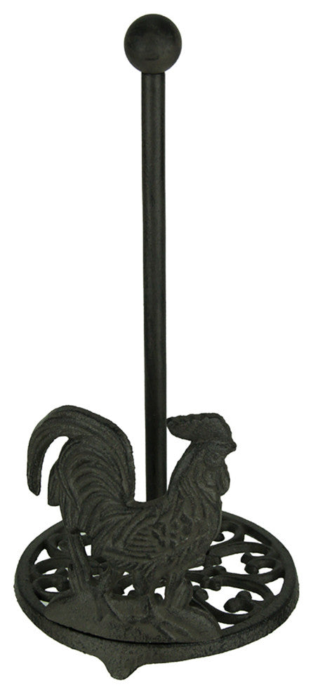Cast Iron Standing Rooster Paper Towel Holder