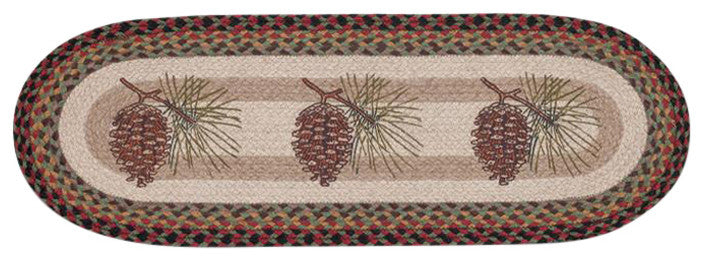 Earth Rugs OP-81 Pinecone Oval Table Runner 13" x 36"