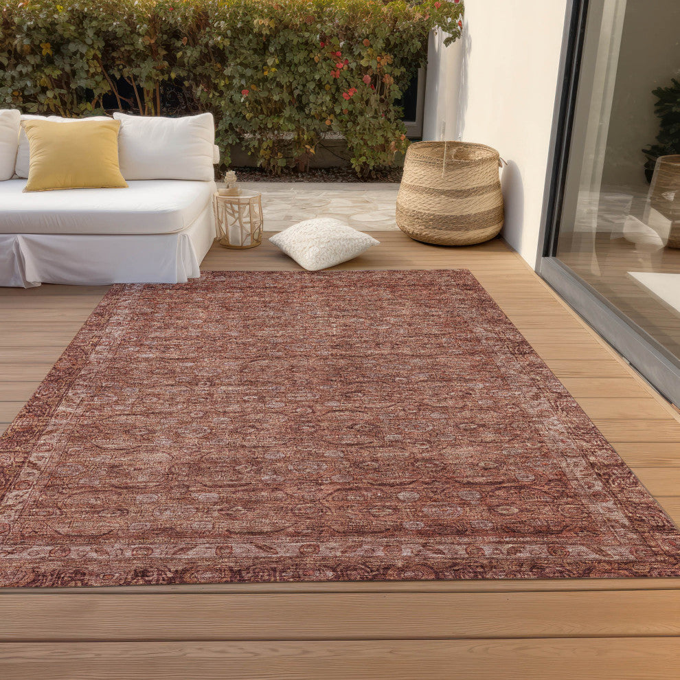 Machine Washable Indoor/Outdoor Chantille ACN1762 Terracotta 2'6" x 3'10" Rug