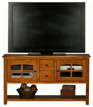 Oak Ridge 57" Entertainment Console/Sofa Table, Aqua Oak