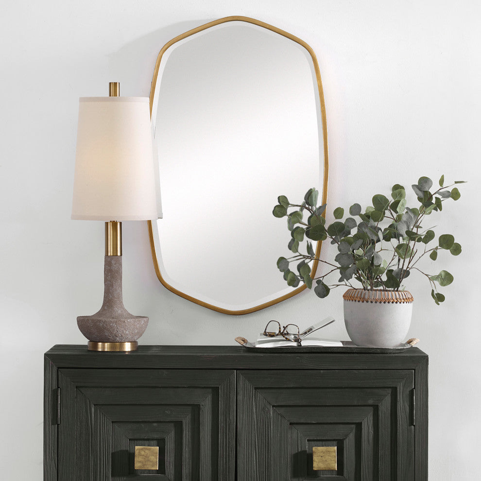 Uttermost Duronia MDF Wood and Metal Decorative Mirror in Antiqued Gold