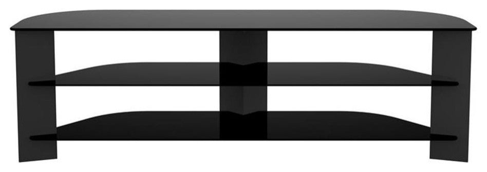 AVF Wood Glass Varano TV Stand with Glass Shelves for TVs 37" to 70" in Black