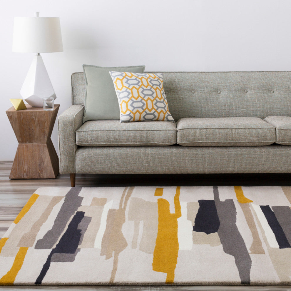 Surya Harlequin HQL-8022 Modern Area Rug, Medium Gray, 5' x 8' Rectangle