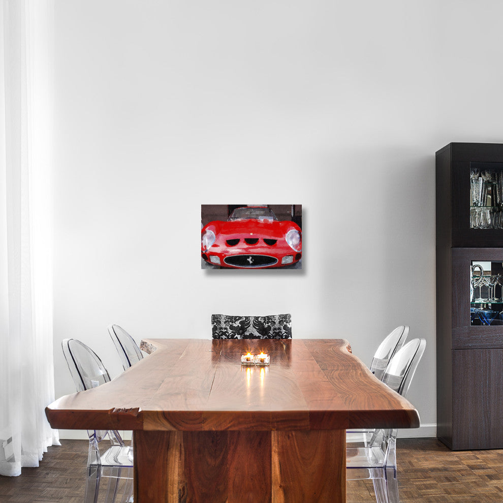 "1962 Ferrari 250 GTO Front Watercolor" Fine Art Print