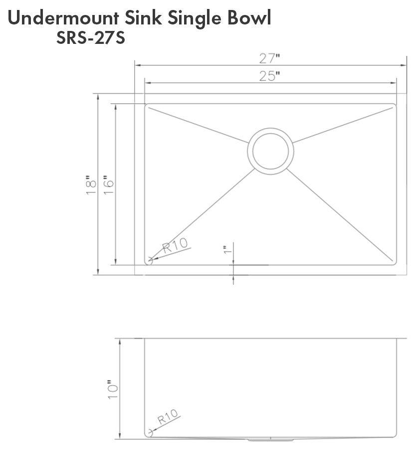 ZLINE Undermount Single Bowl Sink in Stainless Steel with Bottom Grid
