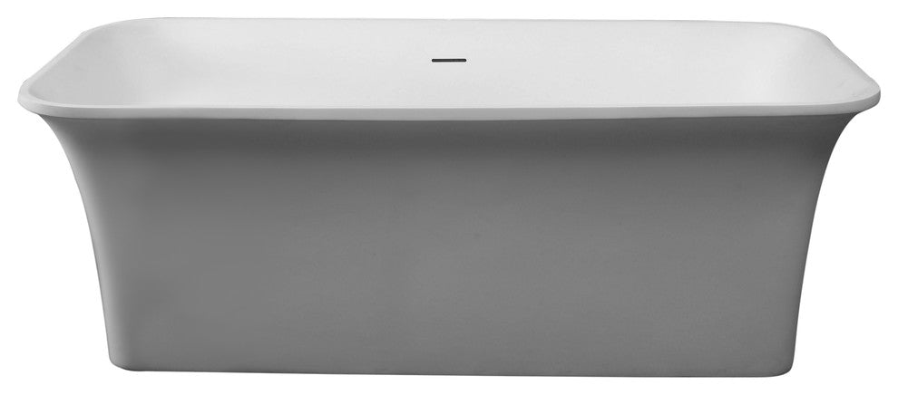 ALFI brand AB9942 67" White Rectangular Solid Surface Smooth Resin Bathtub