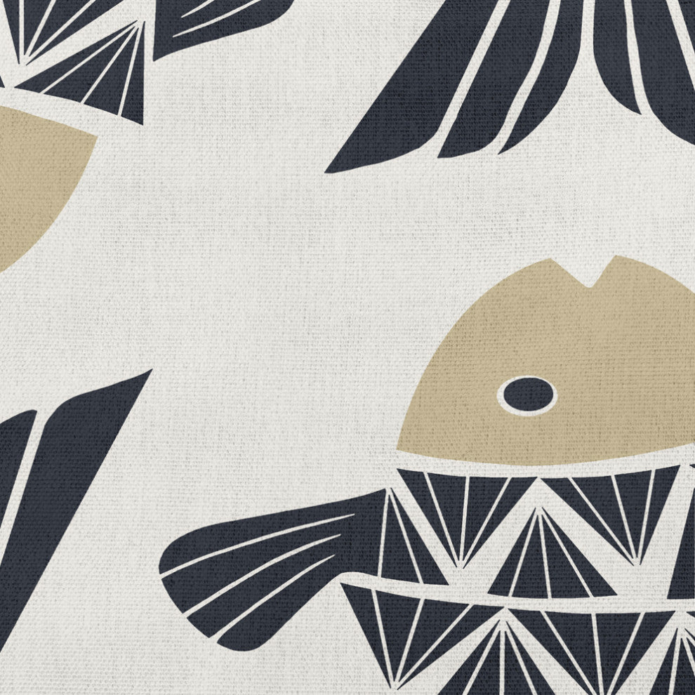14x20" Big Fish Nautical Decorative Indoor Pillow, Taupe